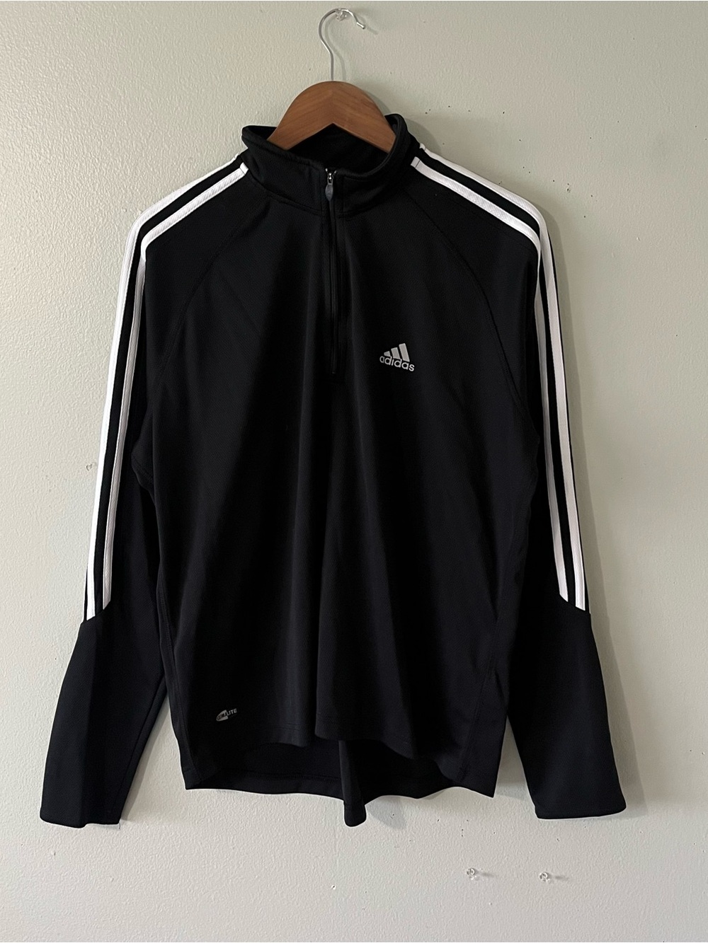 adidas Clima Lite Track Jacket 1/4 Zip Black Worn Authentic